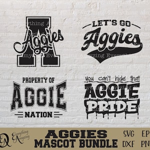 Aggies Mascot Bundle svg, Aggies School Spirit svg, Aggies Cheerleading svg, Aggies Team Gear svg, Cricut, Silhouette, svg, png, eps, dxf