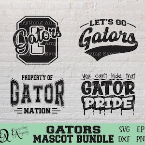 Gators Mascot Bundle svg, Gators School Spirit svg, Gators Cheerleading svg, Gators Team Gear svg, Cricut, Silueta, svg, png, eps, dxf