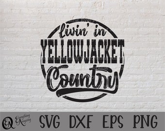 Yellowjacket land svg, Yellowjackets mascotte svg, Yellowjacket School Spirit, Cheer svg, Team Gear, Cricut, silhouet, svg, png, eps, dxf