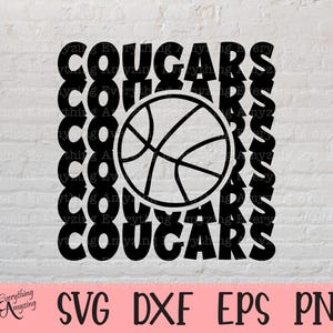 Cougars Basketball svg, Cougars Mascot, Cougars School Basketball, Cougars Spirit, Cougars Team Gear, Cricut, Silhouette, svg, png, eps, dxf