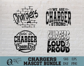 Chargers Mascot Bundle svg, Chargers School Spirit svg, Chargers Cheerleading, Charger Team Gear svg, Cricut, Silhouette, svg, png, eps dxf