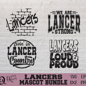 Lancers Mascot Bundle svg, Lancers School Spirit svg, Lancers Cheerleading svg, Lancer Team Gear svg, Cricut, Silhouette, svg, png, eps, dxf