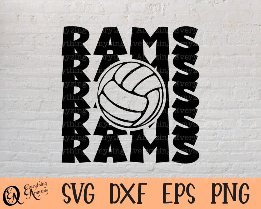 Rams Volleyball Svg, Rams Mascot Svg, Rams High School, Volleyball Mom ...