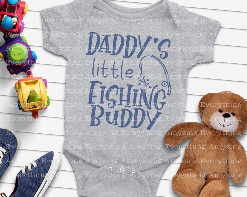 Daddy's little Fishing Buddy svg, Baby svg, Toddler svg, Fishing svg, New Dad svg, Father svg, Dad, Cricut, Silhouette, svg, png, eps, dxf image 2