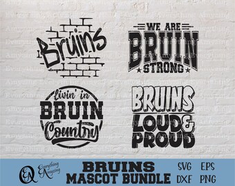 Bruins Mascot Bundle svg, Bruins School Spirit svg, Bruins Cheerleading svg, Bruin Team Gear svg, Cricut, Silhouette, svg, png, eps, dxf