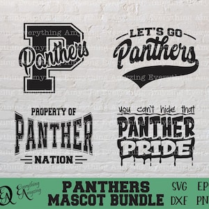 Panthers Mascot Bundle svg, Panthers School Spirit svg, Panthers Cheerleading svg, Panther Gear svg, Cricut, Silhouette, svg, png, eps, dxf