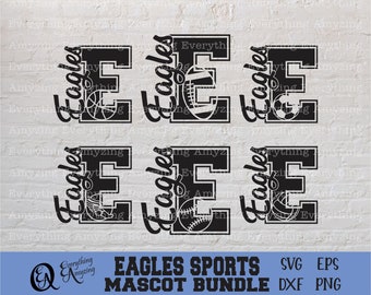 Pakiet sportowy Eagles svg, Eagles Football svg, Eagles Spirit svg, Eagles Basketball svg, Eagles svg, Cricut, sylwetka, svg, png, eps, dxf
