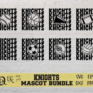 Knights Sports Mascot Bundle svg, Knights Football, Knights Baseball, Knights Cheer svg, Cheer Mom, Cricut, Silhouette, svg, png, eps, dxf