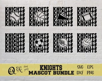Knights Sports Mascot Bundle svg, Knights Football, Knights Baseball, Knights Cheer svg, Cheer Mom, Cricut, Silhouette, svg, png, eps, dxf
