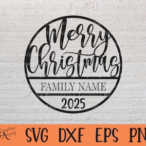 Merry Christmas Ornament svg, Christmas Ornament svg, Custom Ornament svg, Circle Christmas Sign svg, Cricut, Silhouette, svg, png, eps, dxf