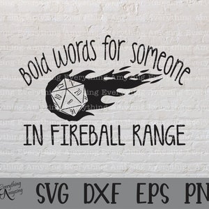 Fireball Range svg, DnD svg, Dungeons and Dragons svg, RPG svg, Würfel DnD, Tabletop Spiel svg, Cricut svg, Silhouette svg, svg, png, eps, dxf