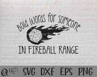 Fireball Range svg, DnD svg, Dungeons and Dragons svg, RPG svg, Dice DnD, Tabletop Game svg, Cricut svg, Silhouette svg, svg, png, eps, dxf