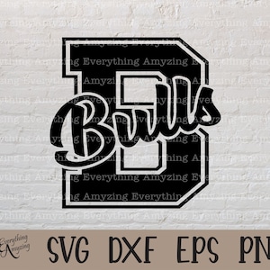 Stieren SVG, Bulls mascotte SVG, Bulls school geest SVG, Bulls cheerleading SVG, Bulls team Gear SVG, Cricut, silhouet, SVG, PNG, EPS, DXF