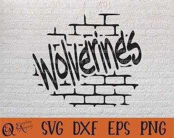 Wolverines Graffiti svg, Wolverines Mascot svg, Wolverine School Spirit, High School, Team Gear svg, Cricut, Silhouette, svg, png, eps, dxf