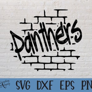 Panthers Graffiti svg, Panthers Mascot svg, Panther School Spirit svg, High School svg, Team Gear, Cricut, Silhouette, svg, png, eps, dxf