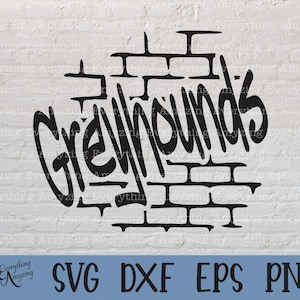 Greyhounds Graffiti in formato SVG, Greyhounds mascotte in formato SVG, Greyhound School Spirit, High School, Team Gear in formato SVG, Cricut, Silhouette, SVG, PNG, eps, DXF