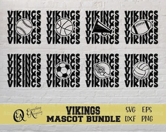 Vikings Sports Mascot Bundle svg, Vikings Football svg, Vikings Baseball, Vikings Cheer, Cheer Mom, Cricut, Silhouette, svg, png, eps, dxf