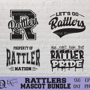 Rattlers Mascot Bundle svg, Rattlers School Spirit svg, Rattlers Cheerleading svg, Rattlers Gear svg, Cricut, Silhouette, svg, png, eps, dxf