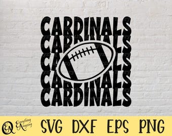 Fútbol de los Cardinals svg, mascota de los Cardinals, escuela de los Cardinals, animadora de los Cardinals, mamá del fútbol svg, Cricut, silueta, svg, png, eps, dxf