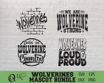 Wolverines Mascot Bundle svg, Wolverines School Spirit svg, Wolverines Cheerleading, Team Gear svg, Cricut, Silhouette, svg, png, eps dxf