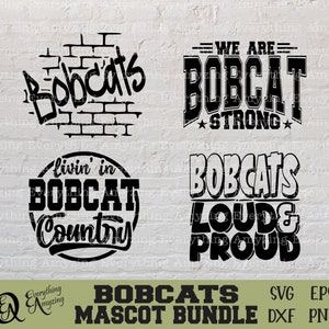 Bobcats Mascot Bundle svg, Bobcats School Spirit svg, Bobcats Cheerleading svg, Bobcat Team Gear svg, Cricut, Silhouette, svg, png, eps dxf
