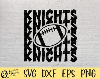 Fútbol de los Knights svg, Mascota de los Knights svg, Escuela secundaria de los Knights, Animadora de los Knights, Mamá del fútbol svg, Cricut, Silueta, svg, png, eps, dxf