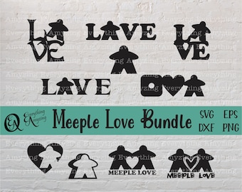Meeple Love svg, Board Game svg, Meeple svg, Game Piece svg, Dice svg, Tabletop Board Games, Cricut svg, Silhouette svg, svg, png, eps, dxf