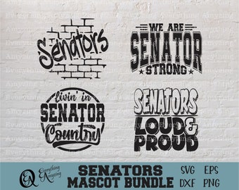 Senatoren Mascot Bundle svg, Senators School Spirit svg, Senators Cheerleader, Senator Team Gear svg, Cricut, Silhouette, svg, png, eps, dxf