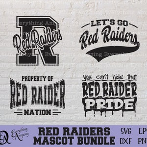 Red Raiders Mascot Bundle svg, Red Raiders School Spirit, Red Raiders Cheerleading svg, Red Raiders, Cricut, Silhouette, svg, png, eps, dxf