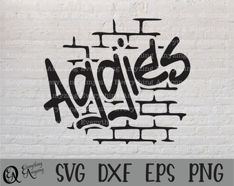Aggies Graffiti svg, Aggies Mascot svg, Aggies School Spirit svg, High School svg, Aggie Team Gear, Cricut, Silhouette, svg, png, eps, dxf
