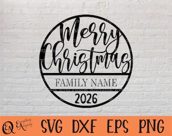 Adorno navideño SVG, Adorno navideño SVG, Adorno personalizado SVG, Letrero navideño circular SVG, Cricut, Silhouette, SVG, PNG, EPS, DXF