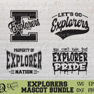 Explorers Mascot Bundle svg, Explorers School Spirit svg, Explorers Cheerleading svg, Explorer Gear, Cricut, Silhouette, svg, png, eps, dxf