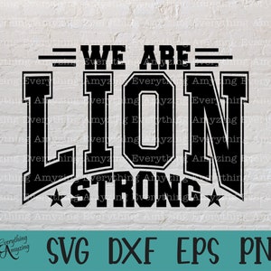 León Fuerte svg, Mascota de los Leones svg, Espíritu Escolar de los Leones svg, Porristas del León, Equipo de Leones svg, Cricut, Silueta, svg, png, eps, dxf