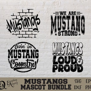 Mustangs Mascot Bundle svg, Mustangs School Spirit svg, Mustangs Cheerleading, Mustang Team Gear svg, Cricut, Silueta, svg, png, eps dxf