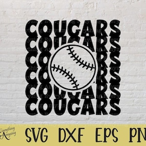 Cougars Baseball svg, Cougars Mascot svg, Cougars School Baseball, Cougars Spirit, Cougars Team Gear, Cricut, Silhouette, svg, png, eps, dxf
