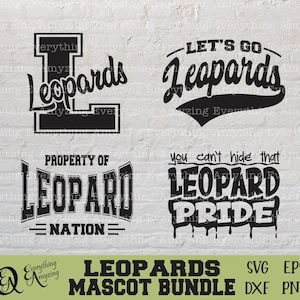 Leopards Mascot Bundle svg, Leopards School Spirit svg, Leopards Cheerleading, Leopards Team Gear, Cricut, Silhouette, svg, png, eps, dxf