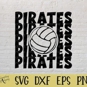 Pirates Volleyball svg, Pirates Mascot svg, Pirates High School, Volleyball Mom svg, Volleyball Dad, Cricut, Silhouette, svg, png, eps, dxf