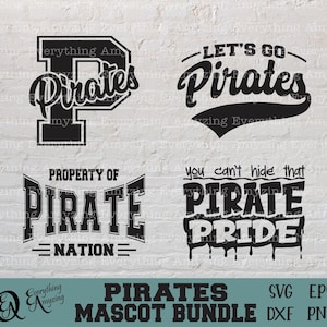 Pirates Mascot Bundle svg, Pirates School Spirit svg, Pirates Cheerleading svg, Pirates Team Gear, Cricut, Silhouette, svg, png, eps, dxf