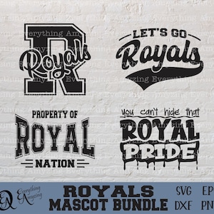 Royals mascotte bundel SVG, Royals school geest SVG, Royals cheerleading SVG, Royals team Gear SVG, Cricut, silhouet, SVG, PNG, EPS, DXF