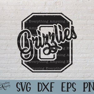Grizzlies svg, Grizzlies Mascot svg, Grizzly School Spirit svg, Grizzlies Cheerleading svg, Grizzly, Cricut, Silhouette, svg, png, eps, dxf