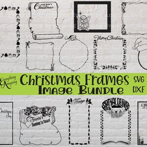Christmas Frames Image Bundle SVG, Cricut SVG Bundle, Silhouette Svg Bundle, Holiday Frame SVG Bundle, Christmas Borders, svg, dxf, eps, png