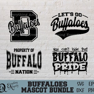 Buffaloes Mascot Bundle svg, Buffaloes School Spirit svg, Buffalo Cheerleading svg, Buffalo Gear svg, Cricut, Silhouette, svg, png, eps, dxf