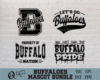Buffaloes Mascot Bundle svg, Buffaloes School Spirit svg, Buffalo Cheerleading svg, Buffalo Gear svg, Cricut, Silhouette, svg, png, eps, dxf