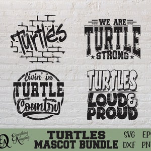 Bundle mascotte tortues svg, svg esprit école tortues, tortues Cheerleading svg, tortue équipe équipement svg, Cricut, Silhouette, svg, png, eps, dxf