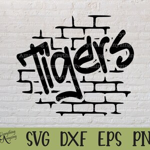 Tigers Graffiti svg, Tigers Mascot svg, Tigers School Spirit svg, High School svg, Tigers Team Gear, Cricut, Silhouette, svg, png, eps, dxf