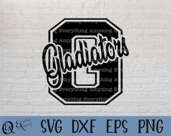 Gladiadores svg, Gladiadores mascota svg, Gladiadores Espíritu Escolar svg, Gladiadores Porristas svg, Cricut, Silueta, svg, png, eps, dxf