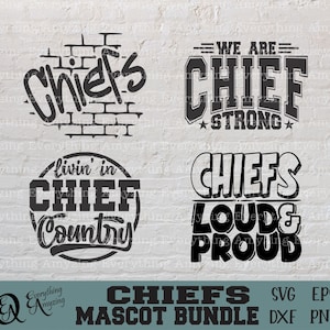 Chiefs Mascot Bundle svg, Chiefs School Spirit svg, Chiefs Cheerleading svg, Chief Team Gear, Chiefs, Cricut, Silhouette, svg, png, eps dxf