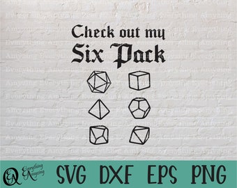 Check out my Six Pack svg, DnD svg, Dungeons and Dragons, Dungeon Master svg, TTRPG, RPG, DnD Dice, Cricut, Silhouette, svg, png, eps, dxf