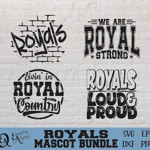 Royals Mascot Bundle svg, Royals School Spirit svg, Royals Cheerleading svg, Royal Team Gear svg, Cricut, Silhouette, svg, png, eps, dxf