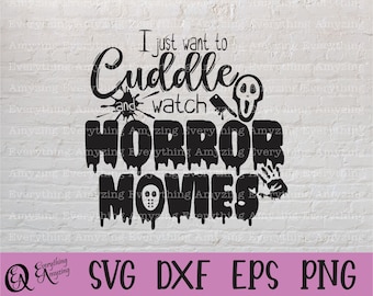 Cuddle and watch Horror Movies Svg, Cricut Svg, Silhouette Svg, Halloween Svg Design, svg Design, Horror Movie SVG, svg, dxf, eps, png
